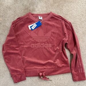 adidas Velour Trefoil Pullover - Rose